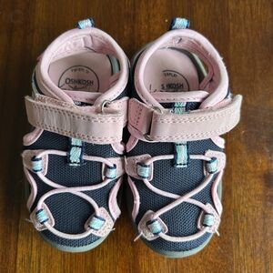 OshKosh B'gosh Navy, Pink and Teal Toddler Sandals